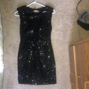 Sparkly sequin little black dress